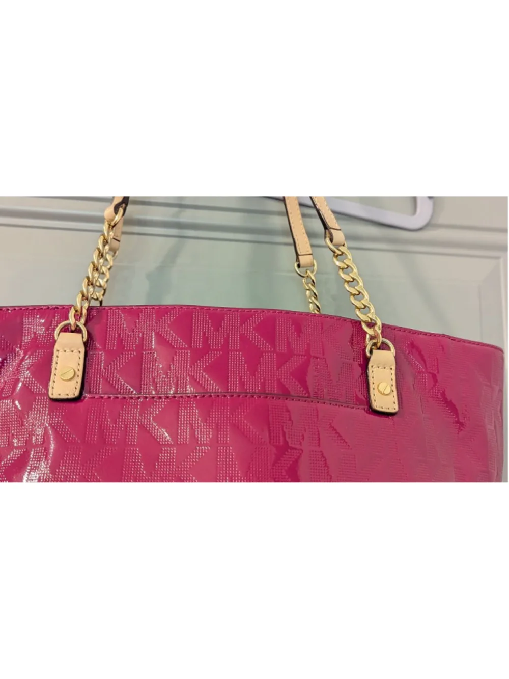 Michael Kors Fuchsia Patent Leather Tote Bag One Size